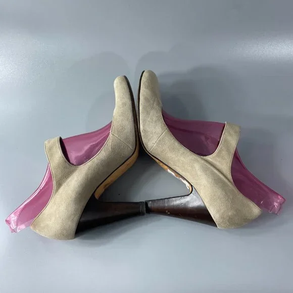 Giuseppe Zanotti Mary Janes Suede Block Heel Shoes, Size 38.5